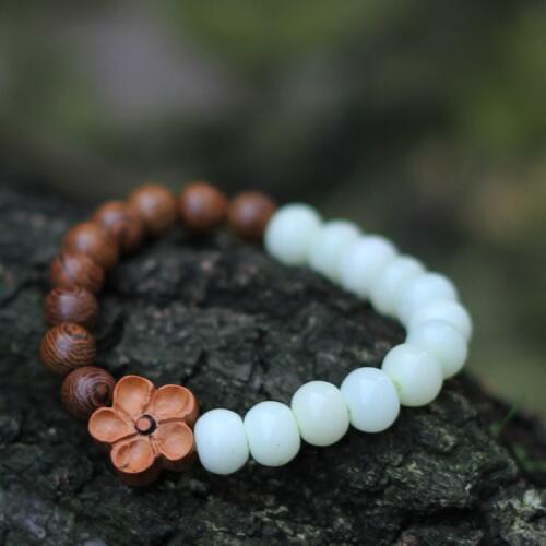 Fashion white Bodhi Root beads bracelet, new Buddha sandwoods ethnic bracelet,Chinese Wind pray beads vintage bracelet