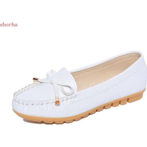 New Women black PU Shoes Moccasins Mother Loafers Soft Leisure Flats shoes Female Driving Casual Footwear Size 35-40