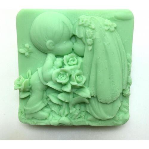New Wedding Soap Silicone Mold Boy Girl Dress Couple Cake Decorating Molds Kiss Mould Rose Kitchen Baking Accessory Tools H524