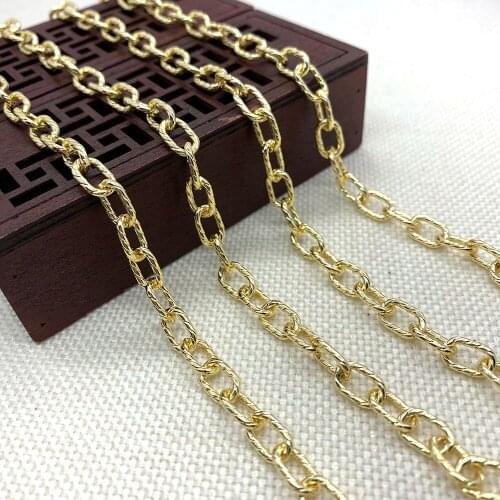 Charm Golden Yellow Chain Handmade Necklace Bracelet Fashion Golden Link Chain Jewelry Accessories Can Be Wholesale 6x10mm