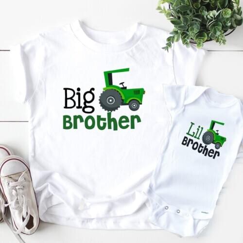 Siblings Matching Shirts Big Brother Little brother t-Shirts brothers truck tops big brother little brother maching outfits 1PC