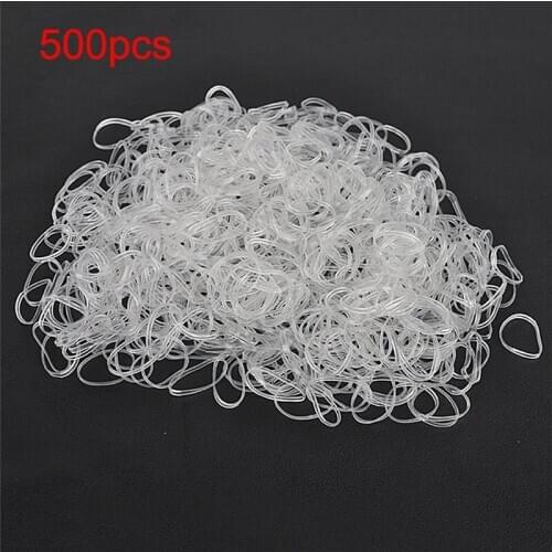 200/500Pcs Hair Small Braid Plaits Elastic Tie Band Ponytail Holder Elastic Rubber Clear White Accessories Mini Accessories