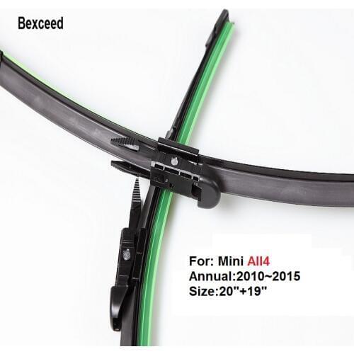 1 Pair (20"+19") High Quality Bexceed of Car Windshield Flat rubber Wiper Blade For Mini All4