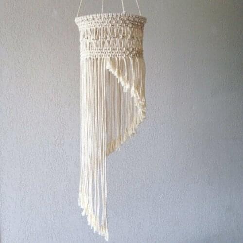 Nordic Bohemian Macrame Hand Chandelier Lampshade Cotton Woven Tapestry Homestay Model Room Decorations Wall Hanging