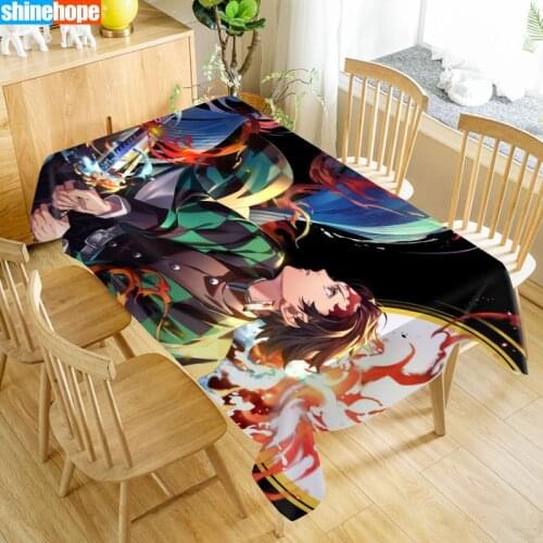 Customize Tablecloth Europe Kamado Tanjirou Waterproof cloth Thicken Rectangular Wedding table cloth Home Textiles