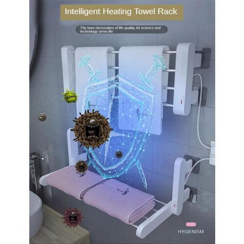 New Style Dryer Intelligent Electric Towel Warmer Heated Towel Rail Bathroom Accessory Wall mounted Space Aluminum Towel Rack