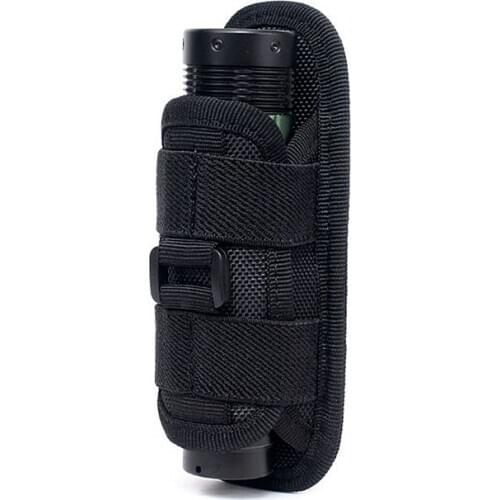 15cm Tactical Nylon 360 Degree Rotatable Flashlight Pouch Holster Army Clip Torch Belt Carrier Bag for Outdoor Sport Hunting
