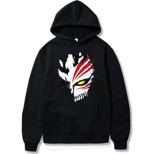 Anime Bleach Hollow Kurosaki Printed Hoodies Hooded Sweatshirts Cozy Tops Pullovers