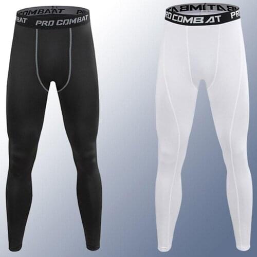 Sports Tights Mens Stretch Compression Running Pants Bottoming Breathable Fitness Pants Training Quick-drying Trousers