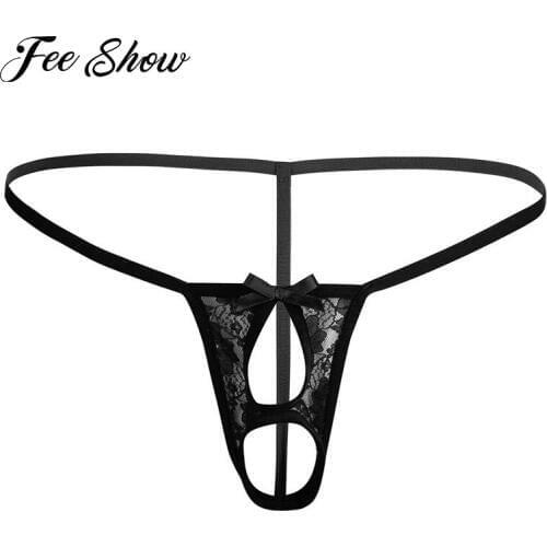 New Mens Gay Underwear Sexy Lingerie Sissy Panties G-strings Underwear Low Rise Briefs G-string Thongs Underwear with Penis Hole