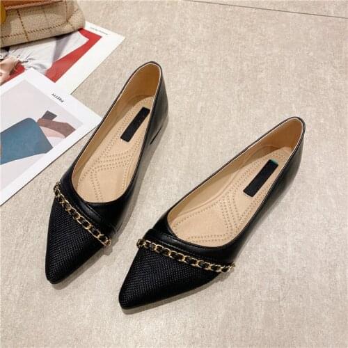 Womens Shoes Casual Pointed Toe Womens Loafers Shoes Splicing Ladies Soft Bottom Boat Shoes Fashion Women Ballerine Flats