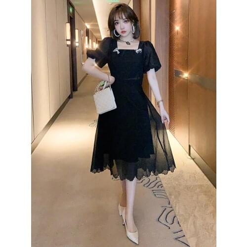 Retro party posed jacquard collar bow jacket + high waist skirt suits summer new female