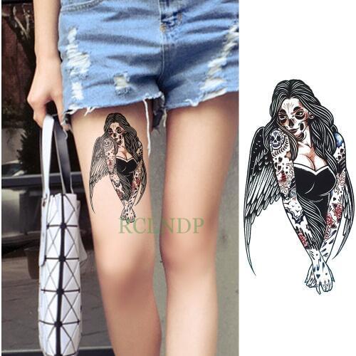Waterproof Temporary Tattoo skull head Old School Wings tatto flash tatoo fake tattoos large size body art for girl women man