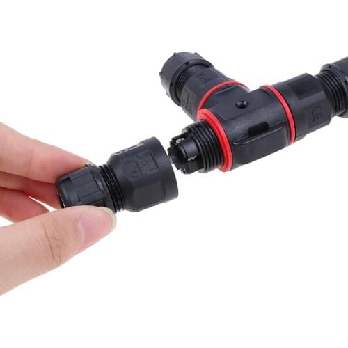 IP67/IP68 Waterproof connector T Shape 2/3Pin Cable Wire Gland Sleeve connector quick connect waterproof connector