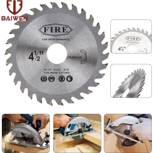 1-2pcs 115mm 30T Wood Cutting Discs Circular Carbide Tipped 4.5inch Saw Blades For Angle Grinder Woodworking Cutter Arbor 22.2mm