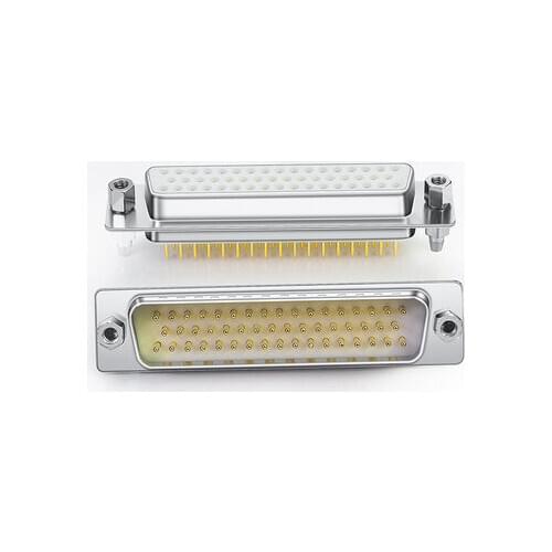 1PCS 3U Gold Plated Solid Pin DB50 MALE FEMALE CONNECTOR Solder Type D-Sub 50pin serial port Adapter 50 pin 50P