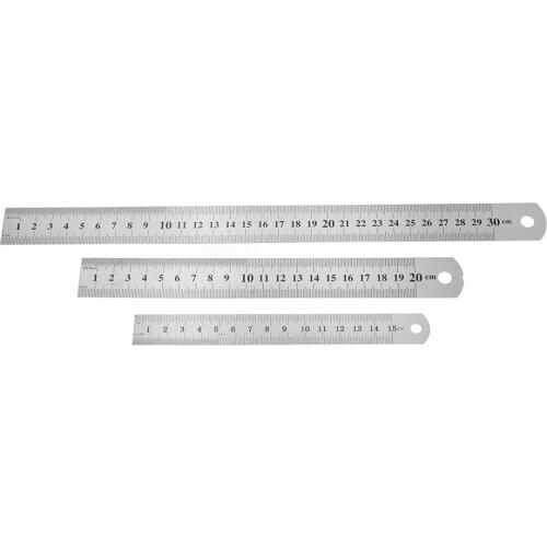 1Pcs/lot 15 20 30cm Stainless Steel Precision Double Sided Jewelry Sets Size Measuring Scale Ruler For DIY Measure Tool Supplies