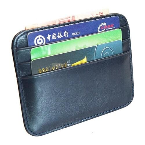 100% Cow Leather Plus Size Vintage Card Case 7 Pockets Horizontal Glossy credit Round Corner Vintage Genuine Leather card holder