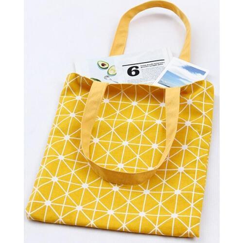10PCS / LOT Women Shopping Bag Eco Printing Triangle Large Tote Pouch Casual Female Reusable Large Capacity Shoulder Bag
