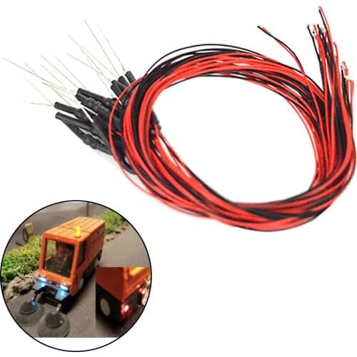 20pcs Building Model Lawn Lamp DIY Matching Parts Sand Table Model Charged Resistance 12V Wire Length 30cm