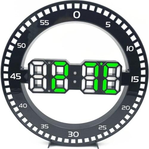 3D LED Wall Clock LED Display Electronics Modern Design Digital Table Clock Alarm Nightlight For Home Living Room Decoration