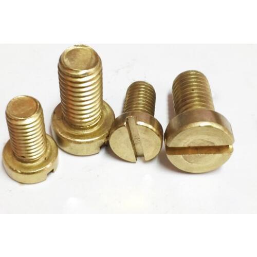 5pcs M5 brass household machinery one word screw slotted bolt cylinder head bolts machine screws 35mm-45mm length