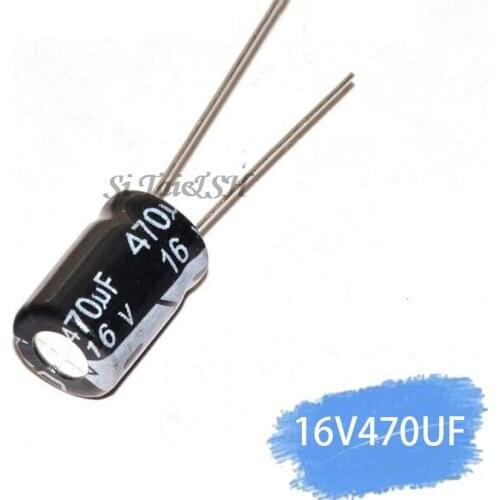 50PCS 16V470UF 8*12mm 470UF 16V 8*12Electrolytic capacitor New original