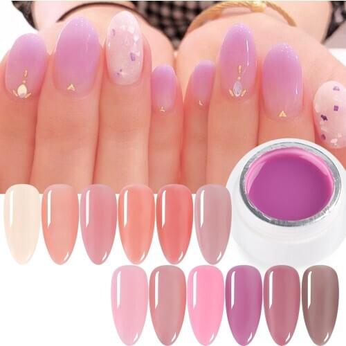6ml Opal Jelly Gel Nude Color Gel Nail Polish Translucent Pink Soak-Off UV Gel Varnishes For Nails Gellak For Manicure GL1777