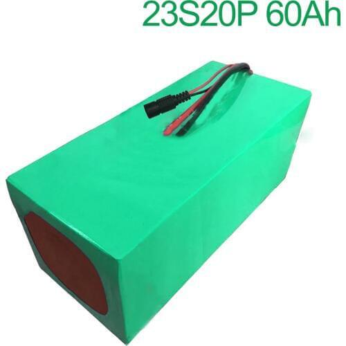 84V 60Ah 23S20P 18650 Li-ion Battery electric two Three wheeled motorcycle bicycle ebike 420x260x140mm