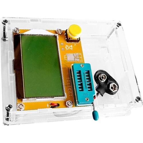 9V LCD Digital Transistor Tester Meter Backlight Diode Triode Capacitance ESR Meter for MOS/PNP/NPN LCR Electronic Component Kit