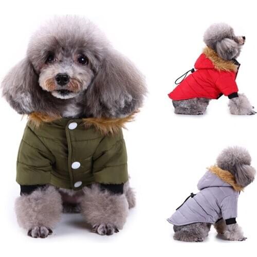 Automn Winter Dog Jackets Coats Warm Polyester Coat For Yorkies Puppy Comfortable Hoodie Clothes Pug Cotton Small Medium Dogs