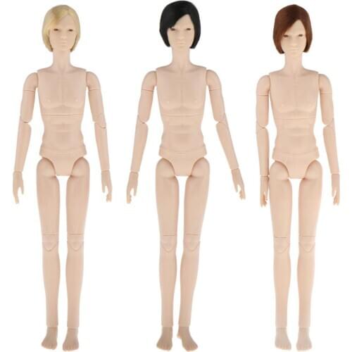 BJD 24 Jointed Customized Doll Body 3D Eyes Making Accessory White Skin