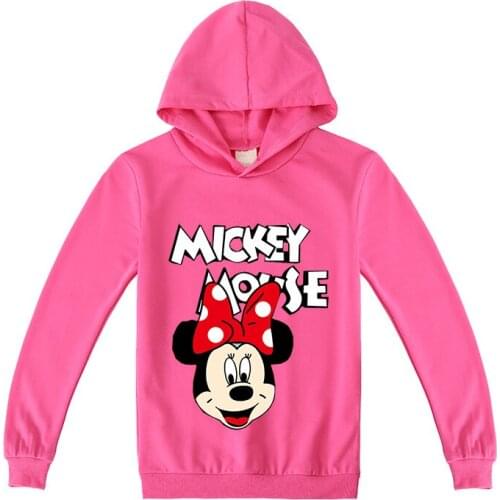 Disney Children Hoodies Cartoon Minnie Mouse Baby Boys Long Sleeve T Shirt Kid Clothes Girls Sweatshirt Top Tee Baby Costumes