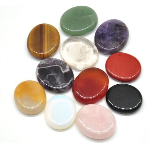 25x23mm Worry Stone Thumb Gemstone Natural Healing Crystals Therapy Reiki Treatment Spiritual Minerals Massage Palm Gem