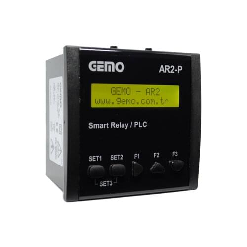 AR2-P-230VAC-10D2A-RTC Gemo Panel Mount Smart Relay / PLC Programmable Real Time Clock 96*96 Enclosure front size SUPPY;100-240V
