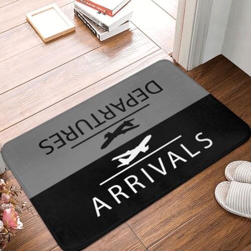 Arrivals And Departures Doormat Carpet Mat Rug Polyester Non-Slip Floor Decor Bath Bathroom Kitchen Bedroom 40x60