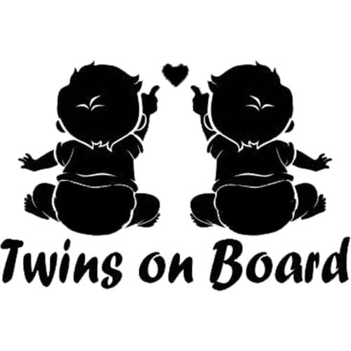 LLY-1716 Twins on Board Modeling Super Lovable Car Sticker PVC Auto Accessories Fashion Decoration Waterproof Sunscreen Decal
