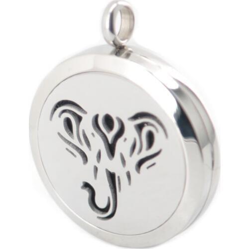 Elephant Aromatherapy Essential Oil Surgical Stainless Steel Perfume Diffuser Locket Necklace Pendant