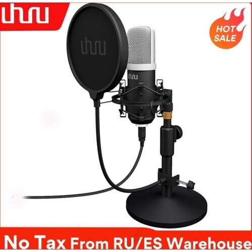 UHURU UM910 USB Microphone 192 kHz/24Bit Condenser Podcast Mikfofon Plug&Play Computer Mic for Gaming Youtube Vocal Recording