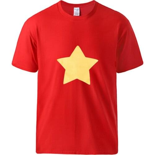 Hot Sale STEVEN UNIVERSE STAR T-Shirts Mens Tee 2021 Summer Short Sleeve Male T Shirts 100% Cotton Funny O-Neck T-Shirt