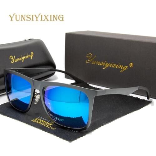 YUNSIYIXING Mens Aluminum-Magnesium Polarized Sunglasses Square 6523 Driving Anti-Reflective Sun Glasses For Women Fashion 2020