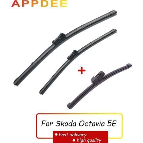 APPDEE LHD RHD Wiper Front Rear Wiper Blades Set For Skoda Octavia 5E Hatchback 2013 2017 2016 2015 2014 Windscreen 24"19"16"