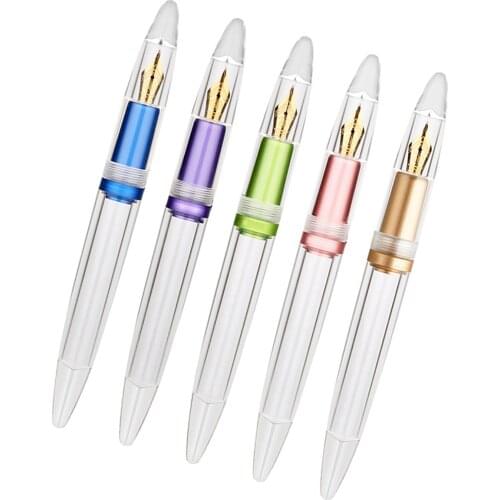 Mojiang M2 plus F Nib Transparent Resin Fountain Pen Ink Storage Large-Capacity Pen Writing Practice Tool Office Students gifts