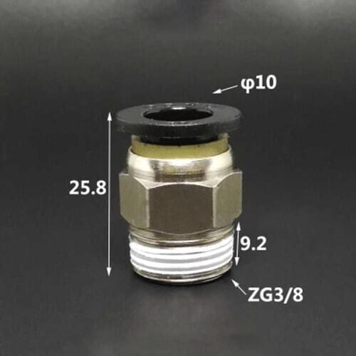 DN10 G 3/8" BSP Male x Fit Tube OD 10mm Nickel Plated Brass Pneumatic Air Hose Quick Connector Push In Coupler Water Gas Oil