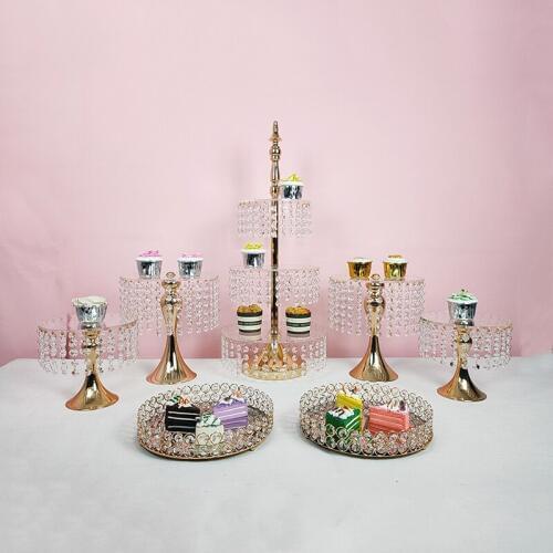 Gold Acrylic 3 Tier Cupcake Cake Stand Assemble and Disassemble Home Birthday Tools Party Stands Decoration
