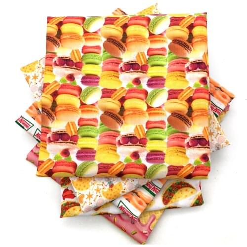 Donuts Cake Polyester Cotton Fabric Sewing Quilting Patchwork Quilt Material Fabrics Needlework DIY Cloth Sewing,c14749