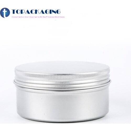 50Pcs*200G Aluminum Cream Jar Can screw cap Empty cosmetic container sample tin 200ml lip balm metal pot Nail art cansfor mask