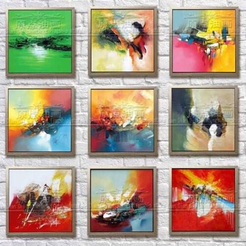 Canvas Frame Colorful Abstract Canvas Painting Restaurant Interior Decoration Picture Wall Art Hand Painted Oil Painting