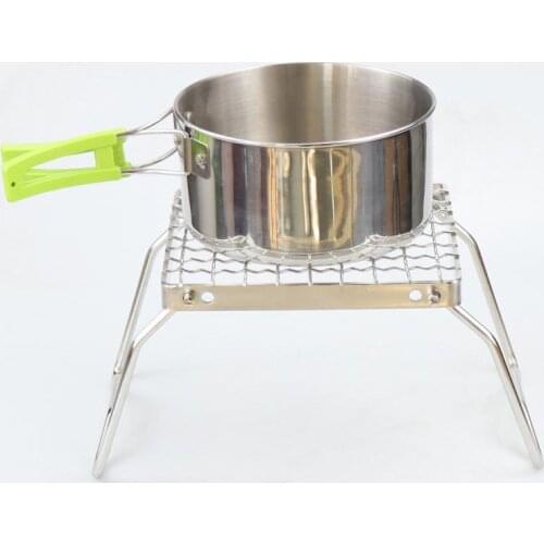 Outdoor folding barbecue rack pot rack Camp Cooking Supplies picnic firewood stove self driving travel cookware Accessories
