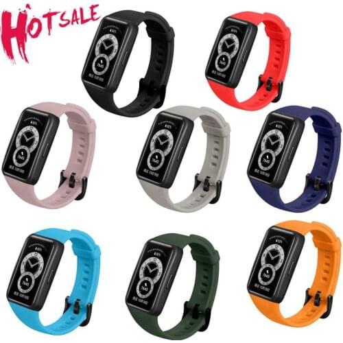Replacement Sport Silicone Watch Band Wrist Strap Adjustable Watchbands For Huawei Honor Band 6 Smart Watch